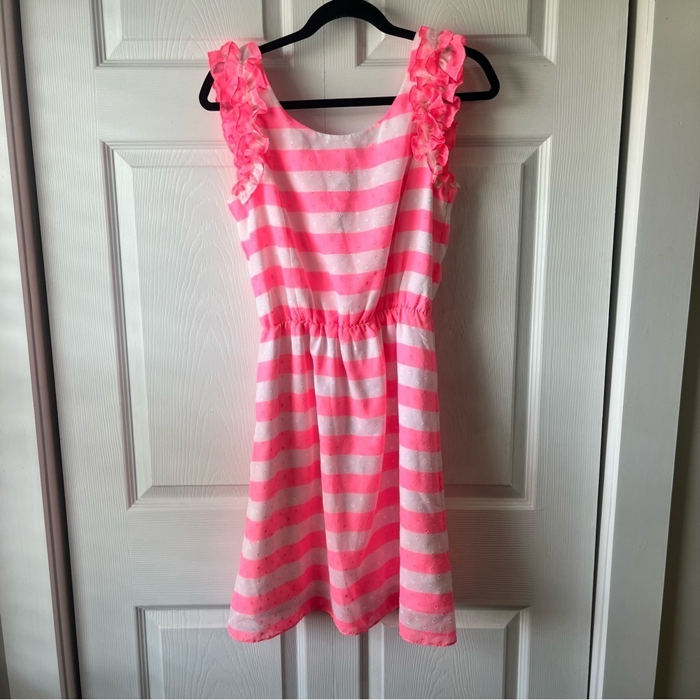 Lilly Pulitzer dress neon pink white small